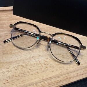 Saint Laurent SL124-003 Brown Tortoise Shell Eyeglasses